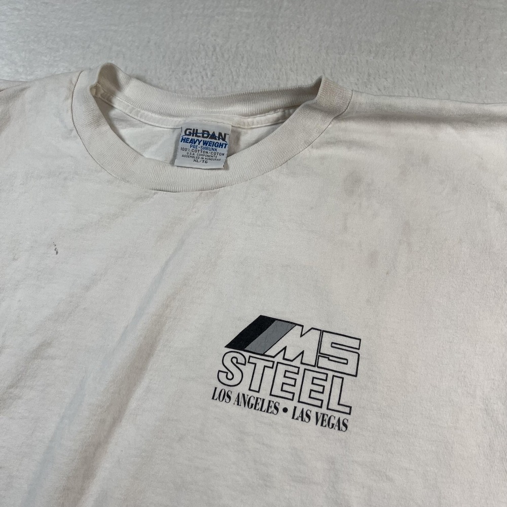 M5 BMW Steel Shirt Mens XL White Heavyweight Logo Graphic Tee racing